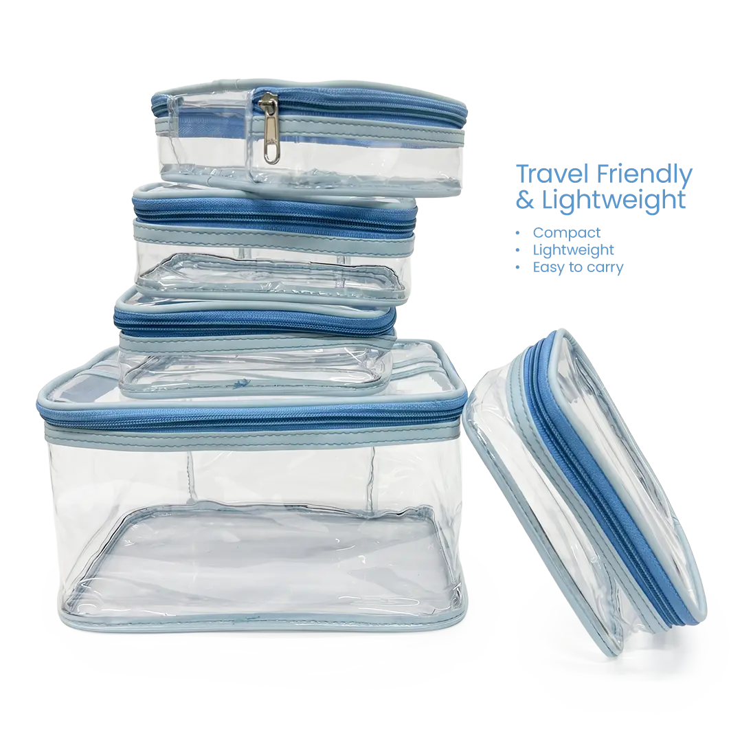 Transparent Makeup Organizer Bag (Set of 5)