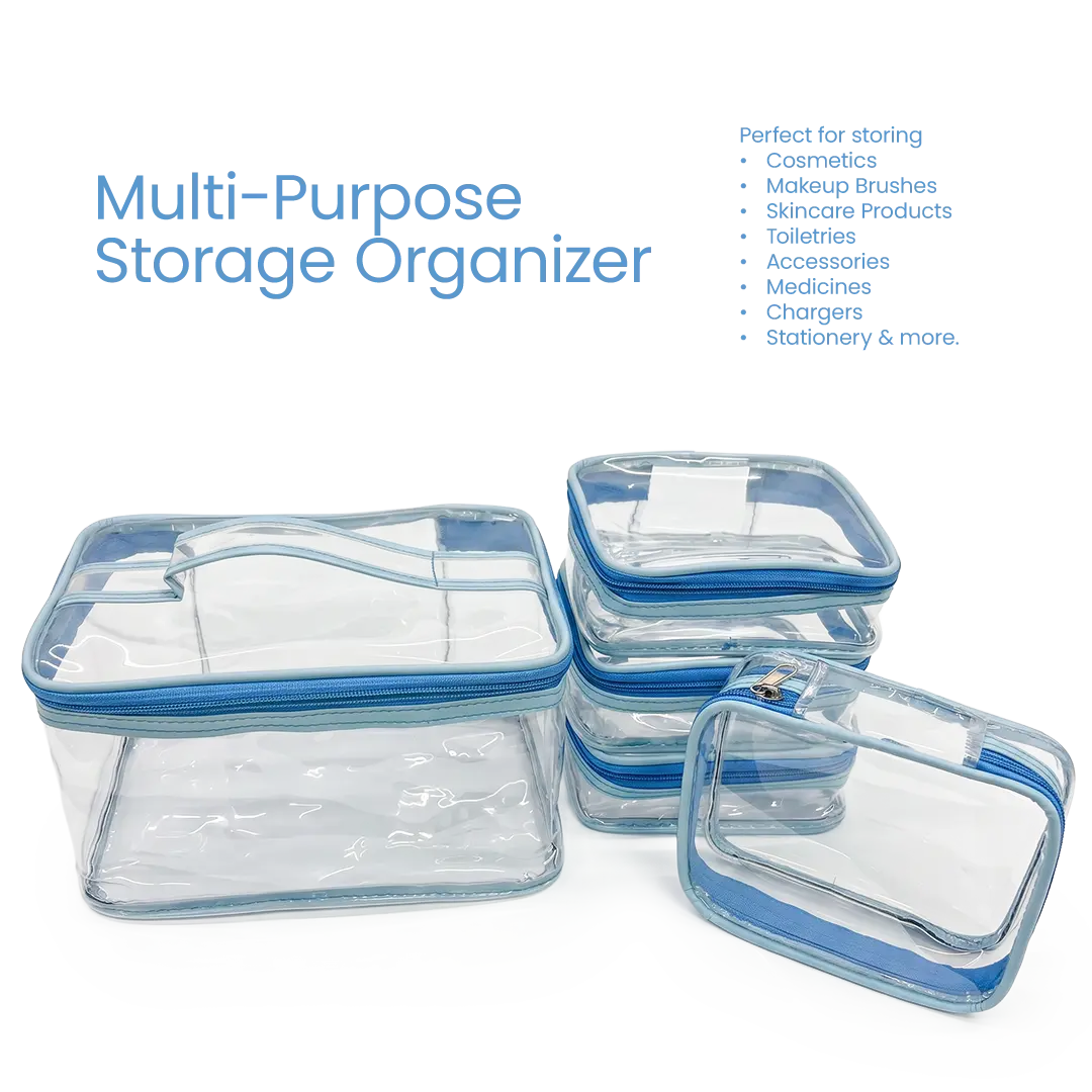 Transparent Makeup Organizer Bag (Set of 5)
