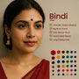Premium Kumkum - Dark Maroon Round Velvet Bindi 15 Flaps