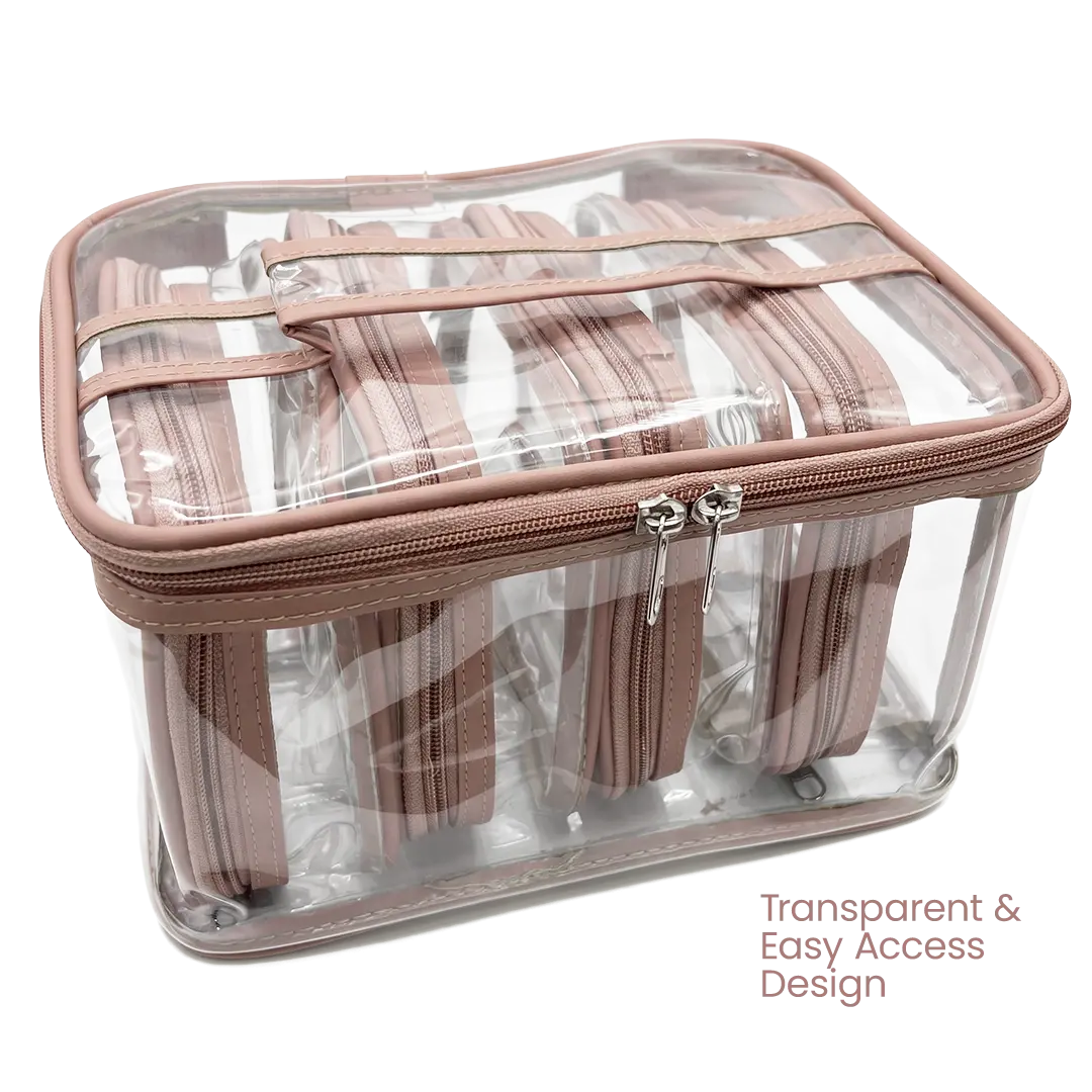 Transparent Makeup Organizer Bag (Set of 5)