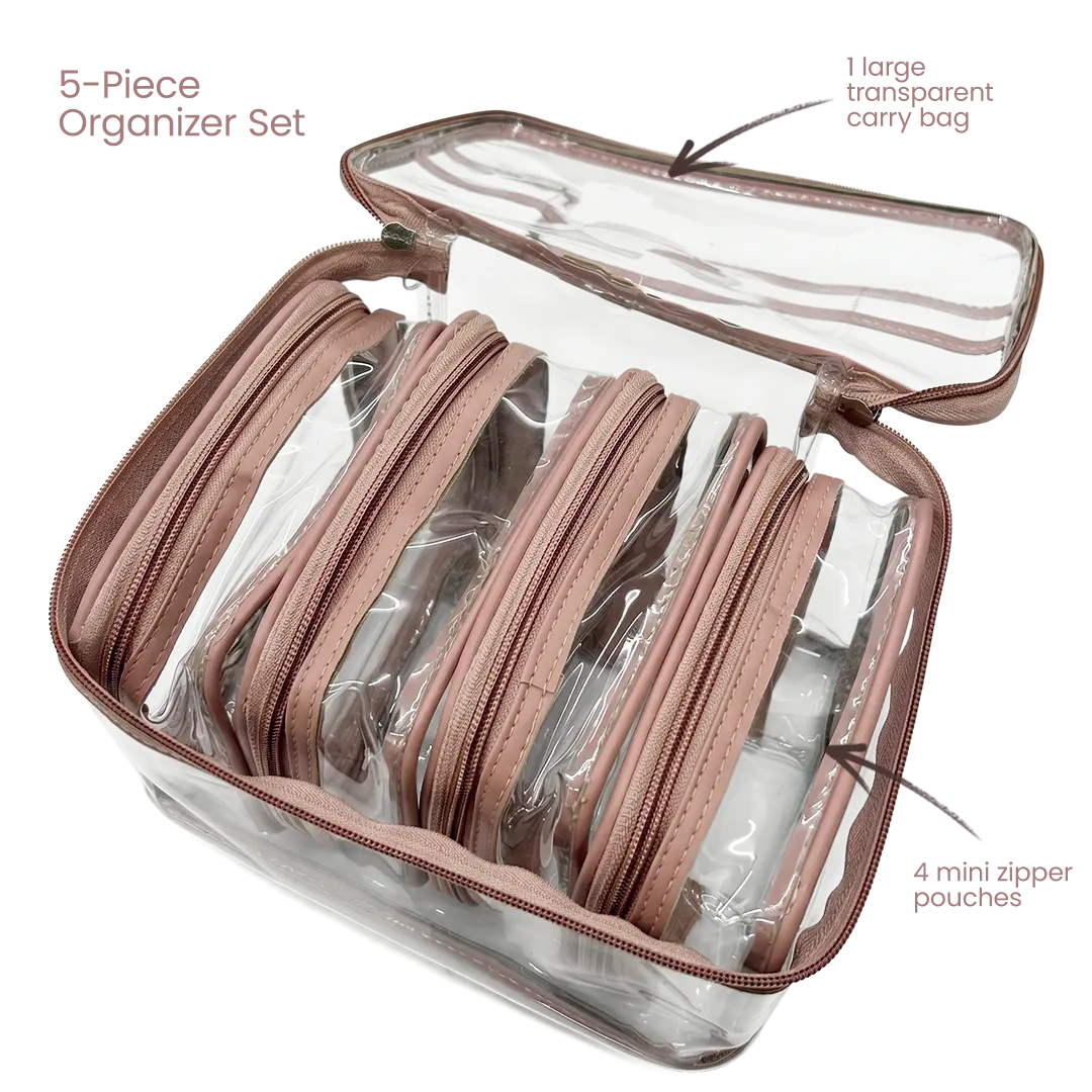 Transparent Makeup Organizer Bag (Set of 5)