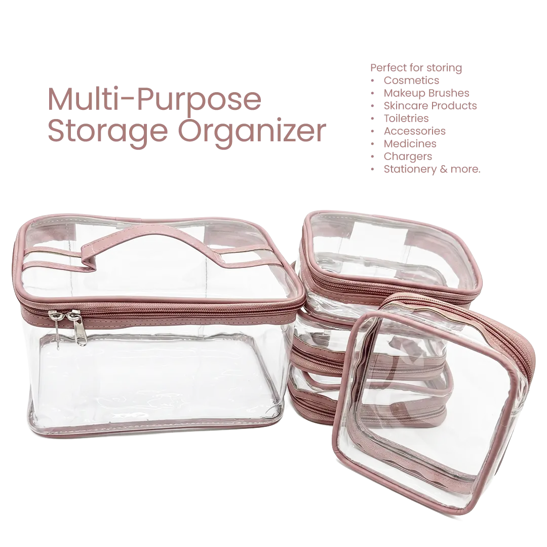 Transparent Makeup Organizer Bag (Set of 5)