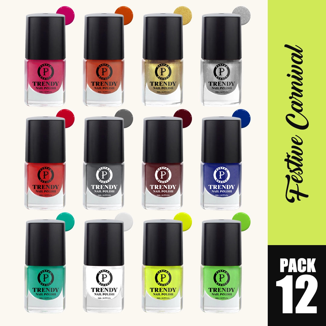 Trendy Nail Polish- Pack of 12