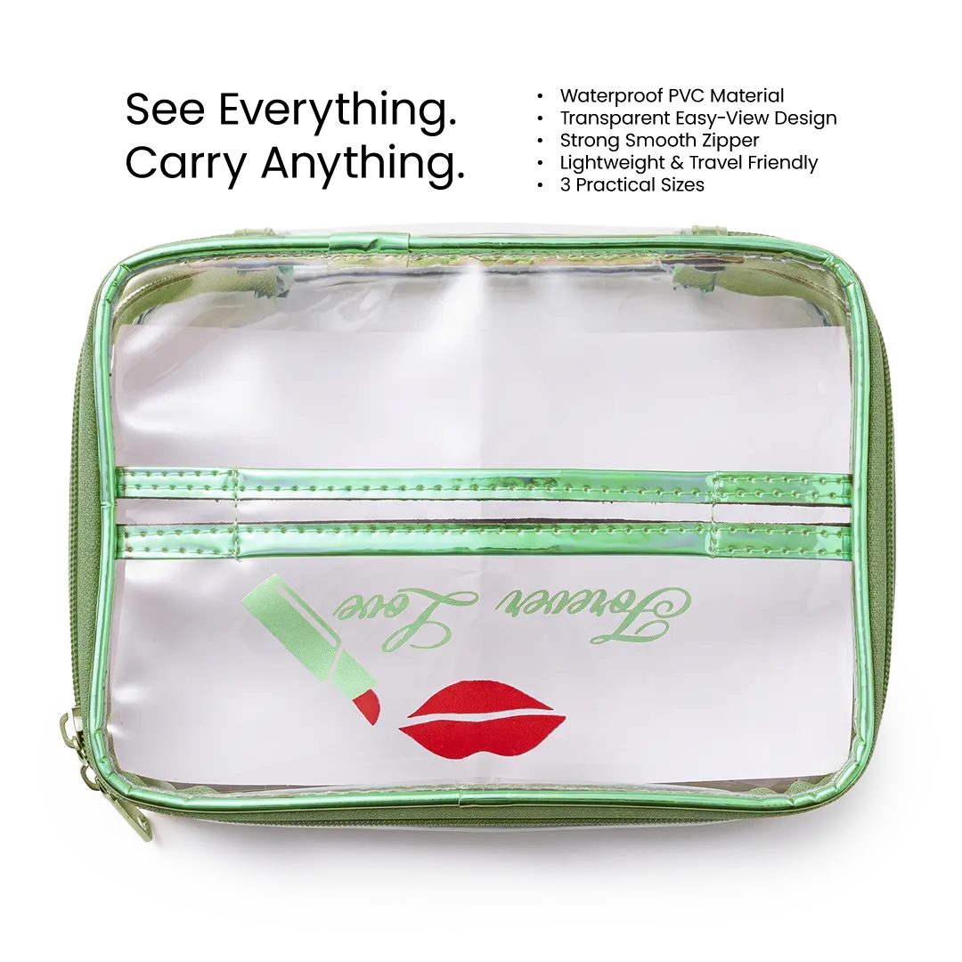 Transparent Waterproof Makeup Pouch Set of 3