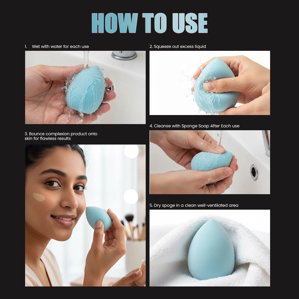 Makeup Blender with Cactus Storage Case