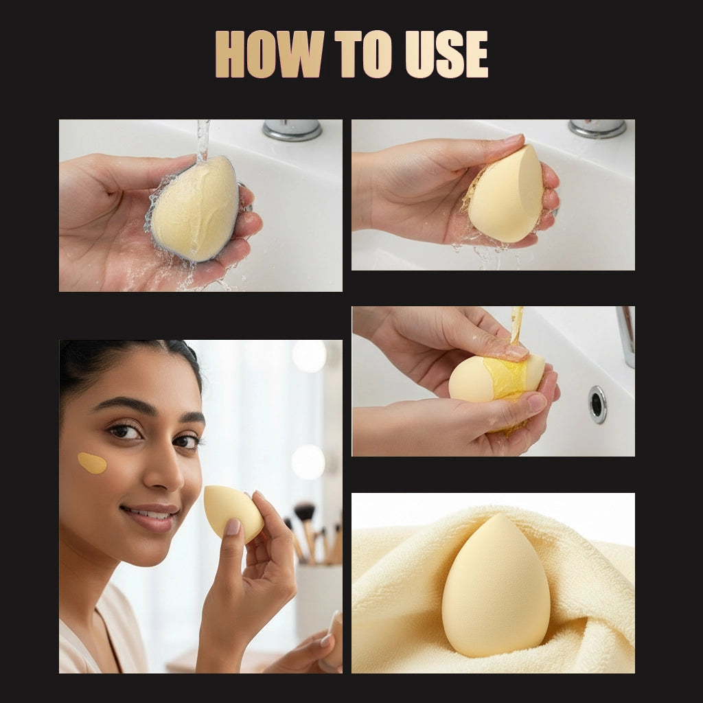 Makeup Blender with Cactus Storage Case