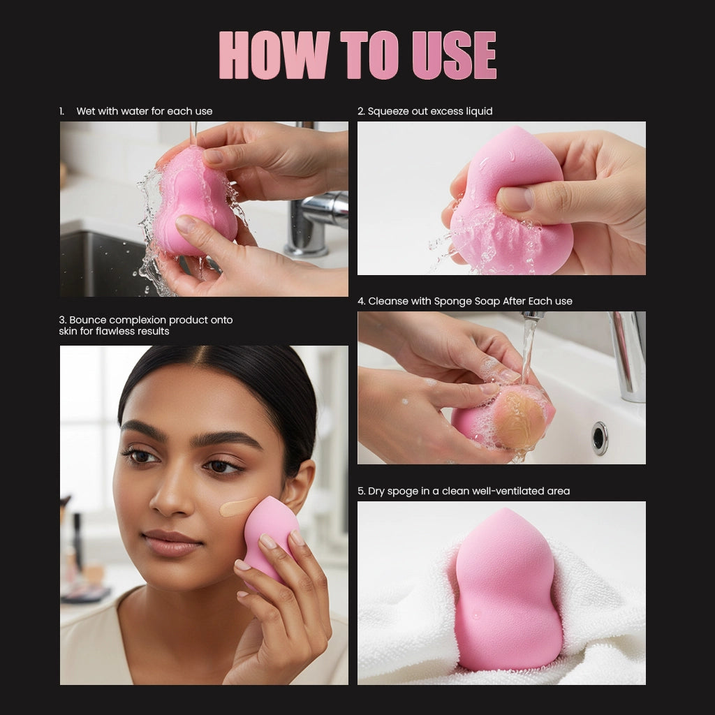 Makeup Blender with Cactus Storage Case