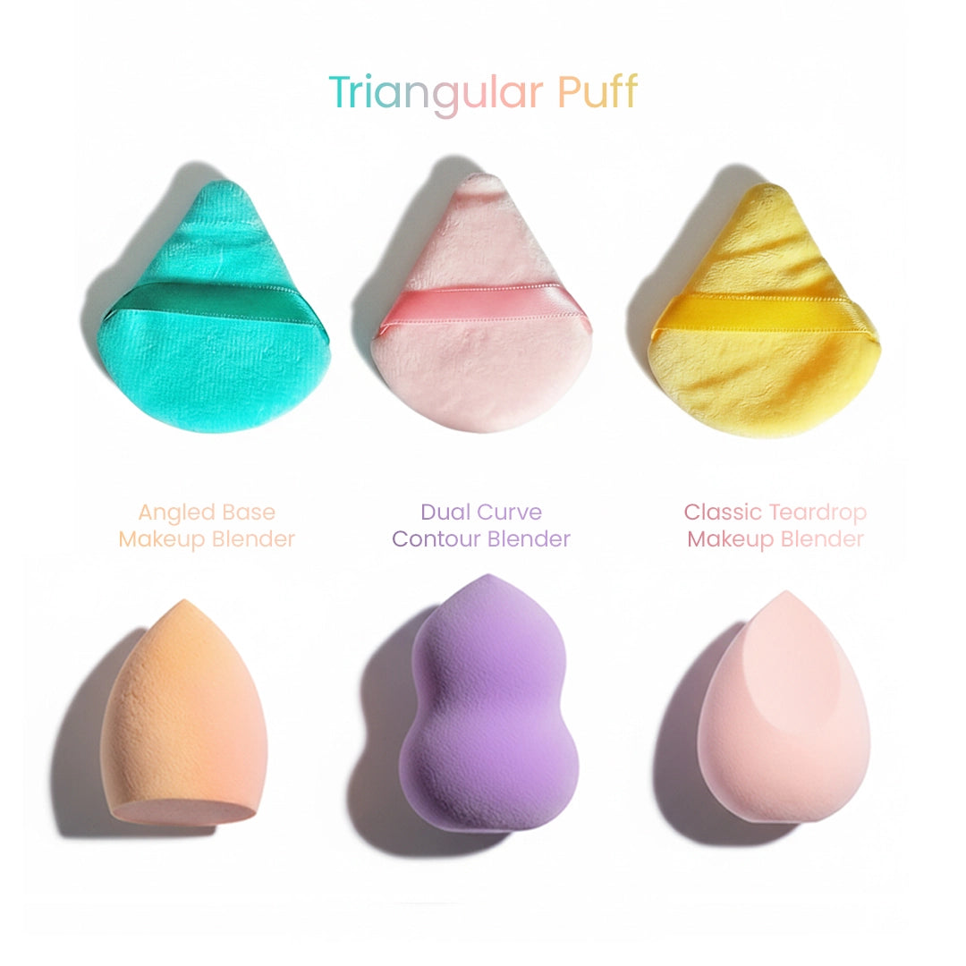 Makeup Blender Combo Jar | Pack of 12 Multi-Shape Beauty Sponges & Puffs