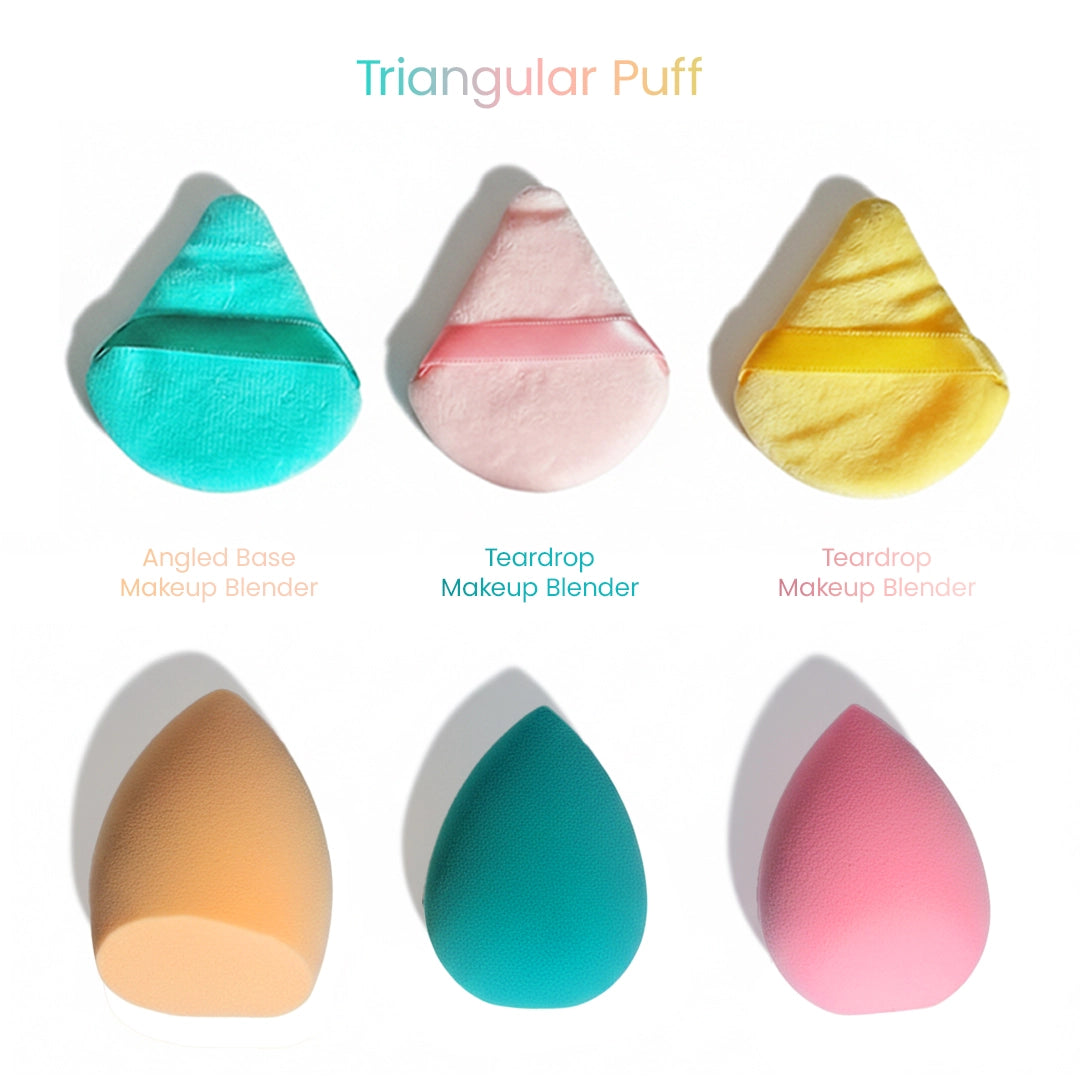 Makeup Blender Combo Jar | Pack of 12 Multi-Shape Beauty Sponges & Puffs