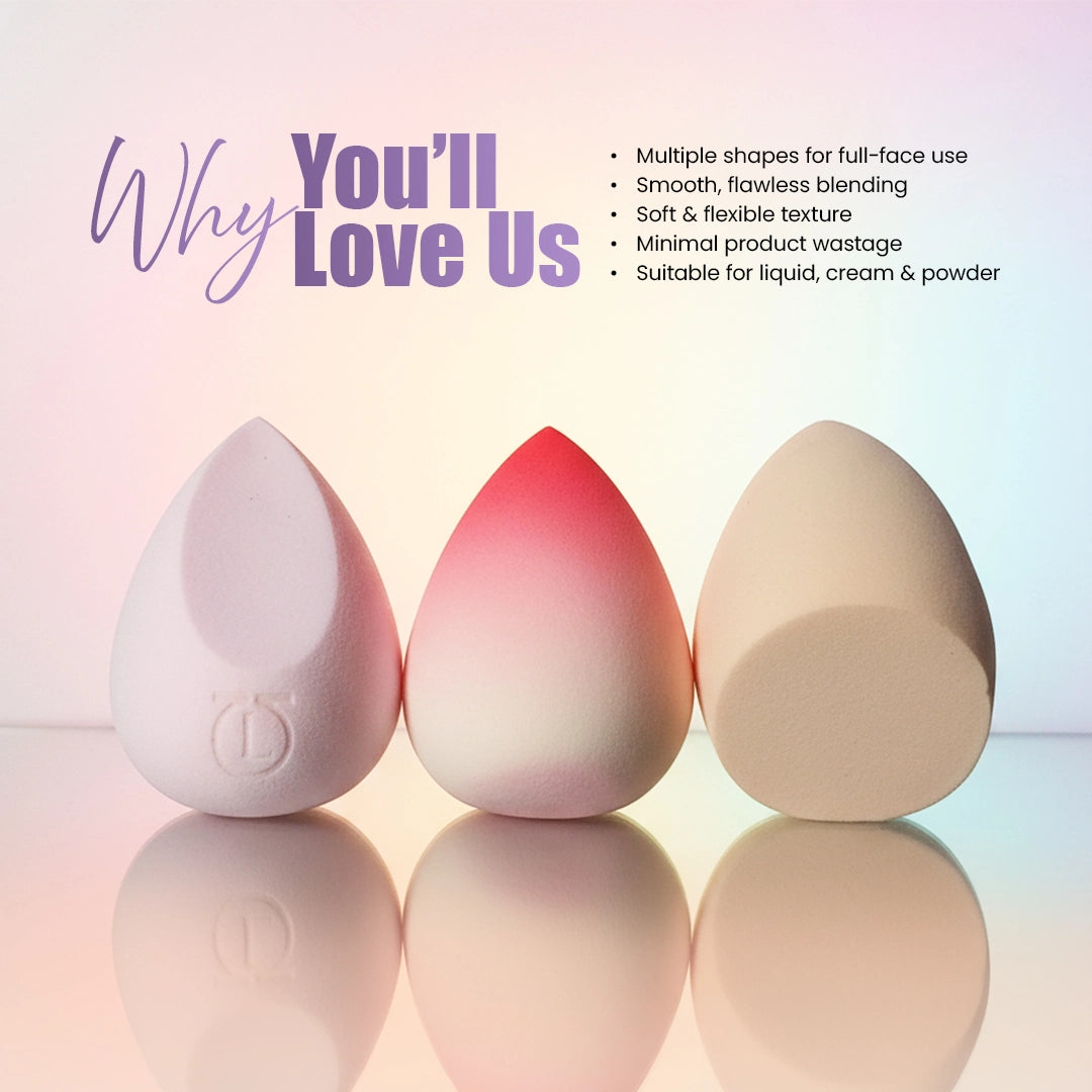 Makeup Blender Combo Jar | Pack of 12 Multi-Shape Beauty Sponges & Puffs