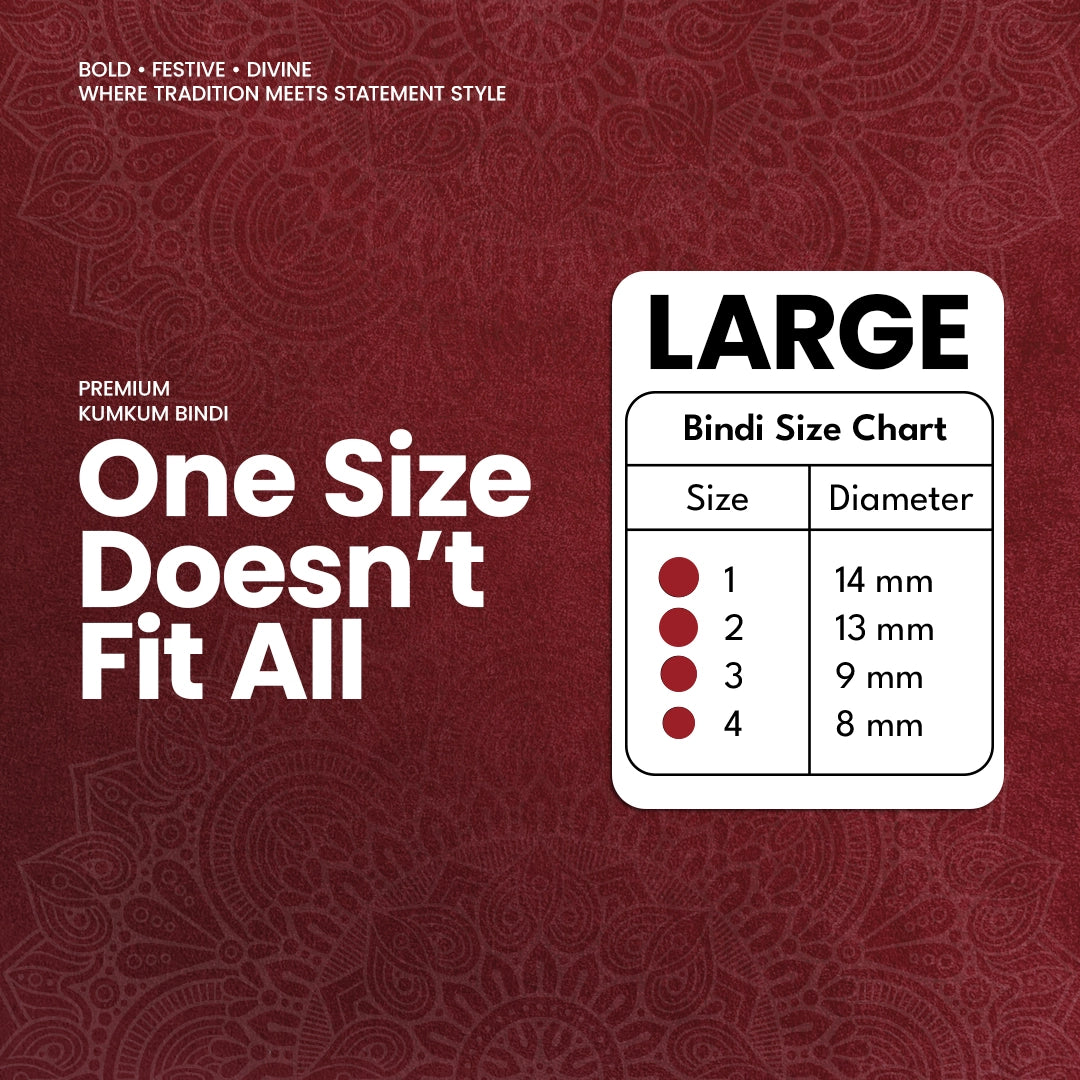 Velvet Round Bindi– Size 4, 8mm (Large) | 15 Flaps