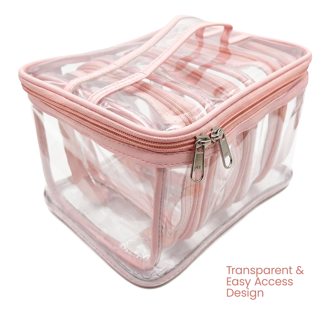 Transparent Makeup Organizer Bag (Set of 5)