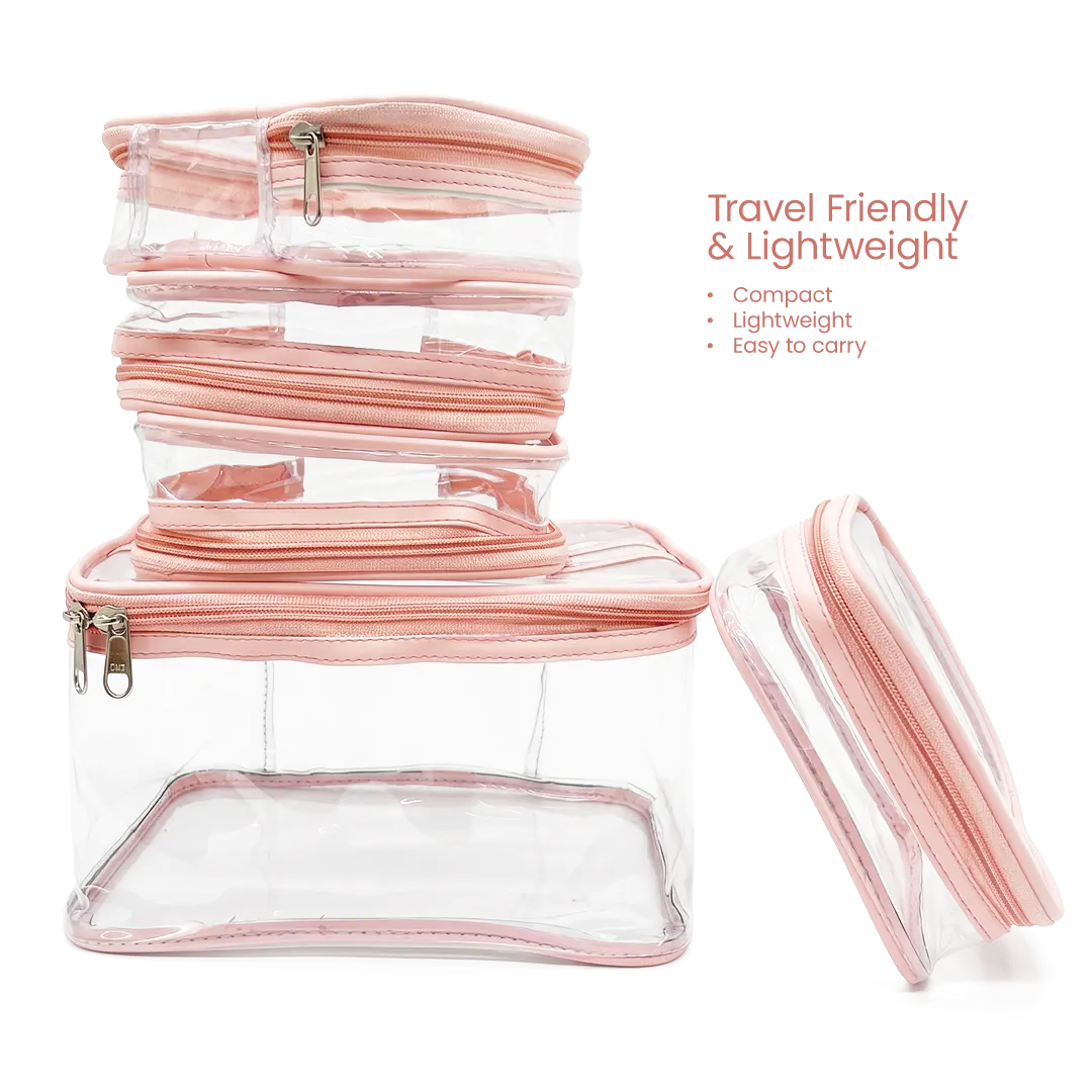 Transparent Makeup Organizer Bag (Set of 5)