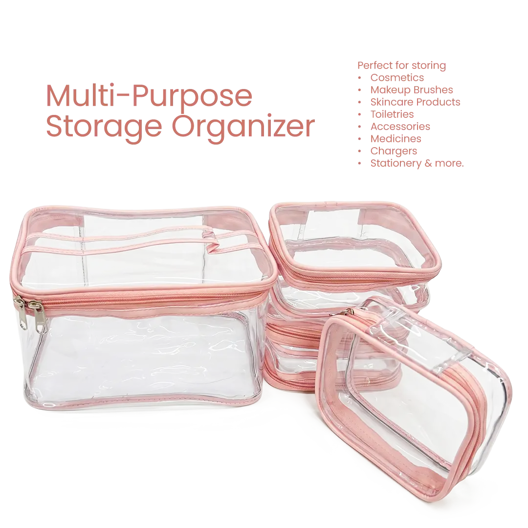 Transparent Makeup Organizer Bag (Set of 5)