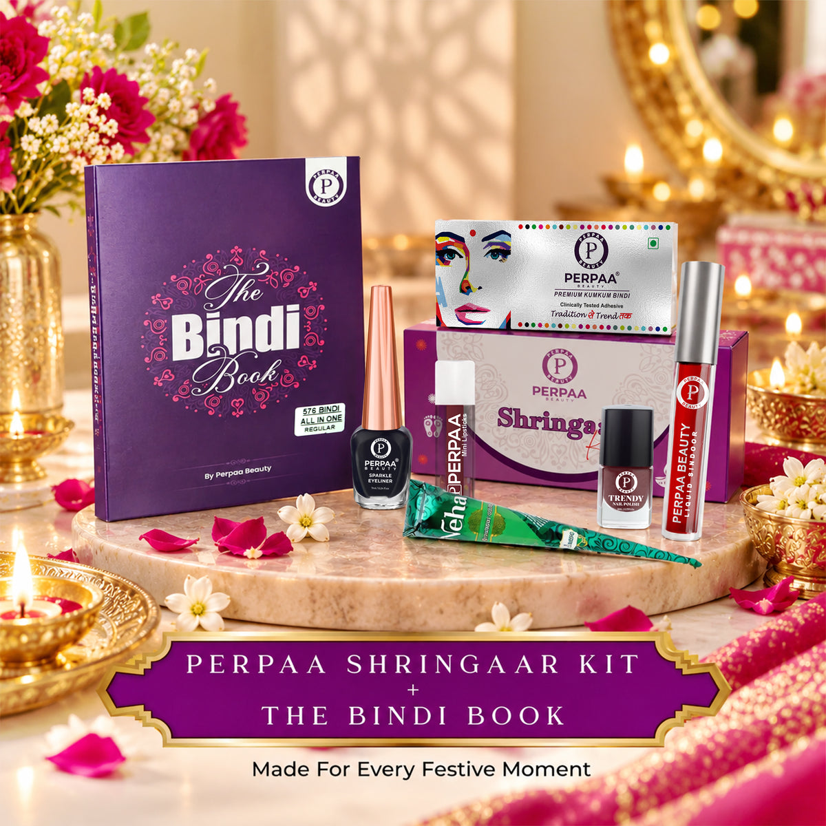 Shringaar Kit + All-in-One Bindi Book | 7-in-1 Indian Beauty Combo