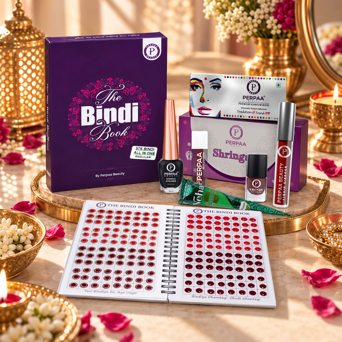 Shringaar Kit + All-in-One Bindi Book | 7-in-1 Indian Beauty Combo