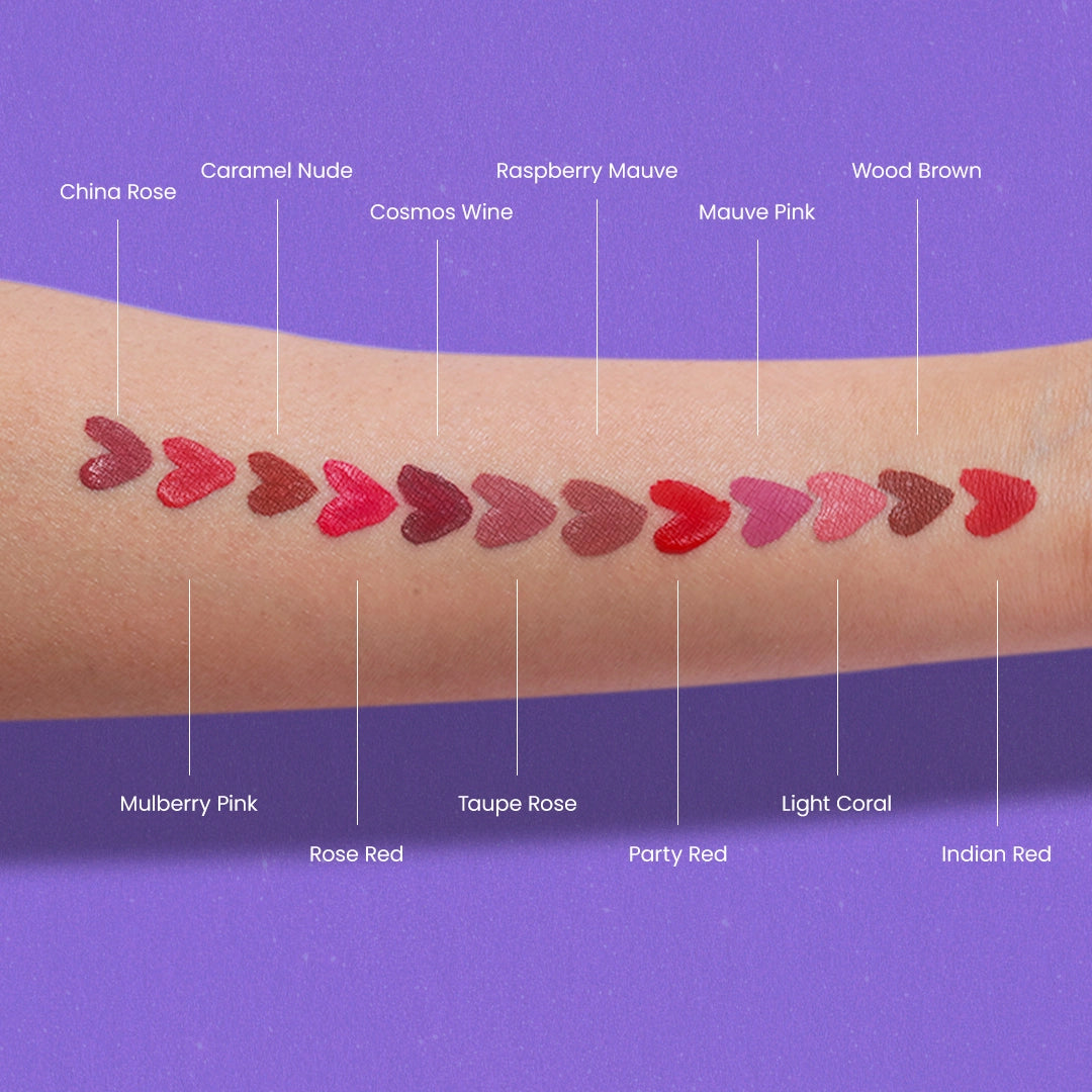 The Signature 12 Shades- Matte Liquid Lipstick With Free 1 Press On Nails Kit