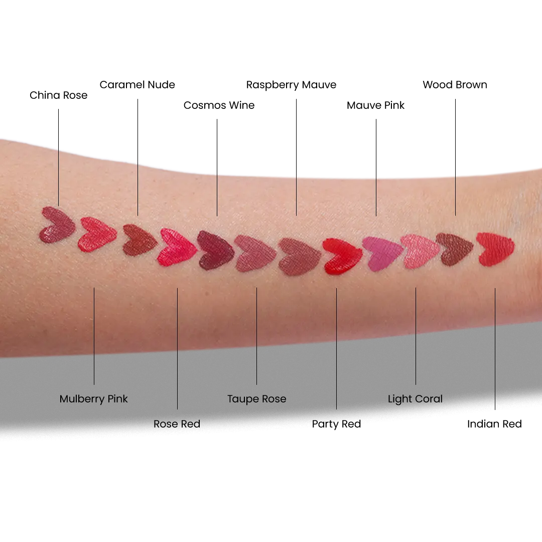 The Signature 12 Shades- Matte Liquid Lipstick With Free 1 Press On Nails Kit