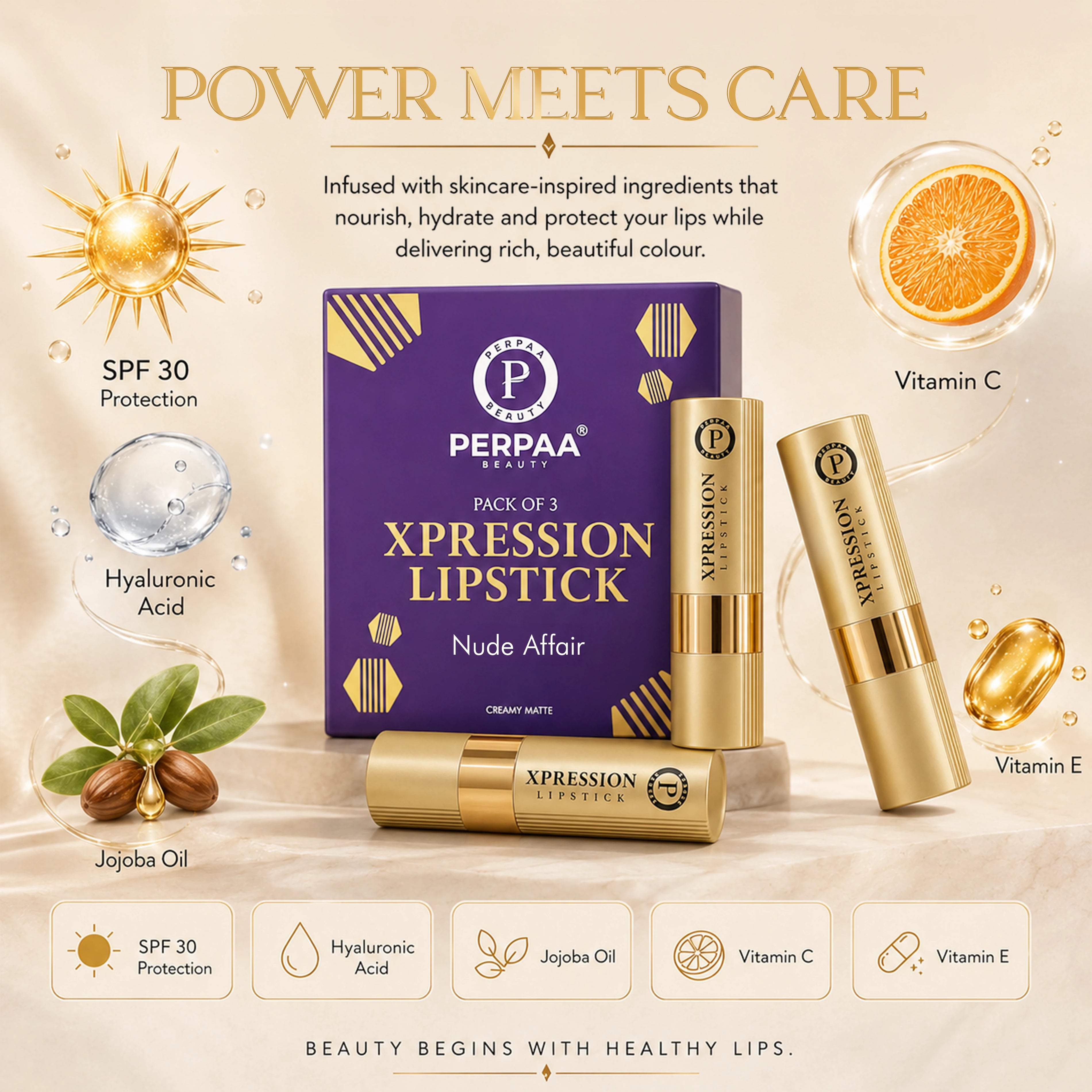 Xpression Creamy Matte Lipstick Set | Pack of 3