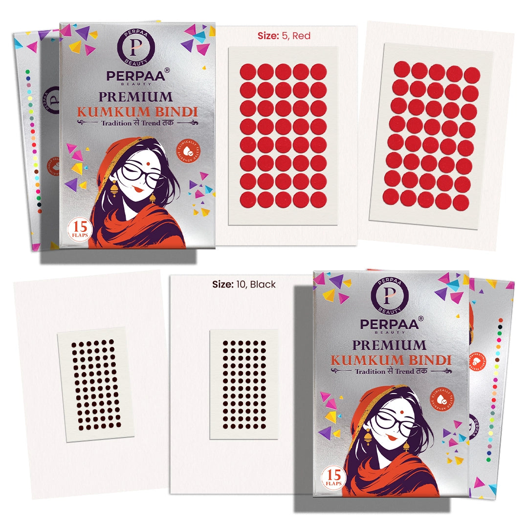 Velvet Round Bindi– Pack of 2, Size: 5, 10 | 15 Flaps Each