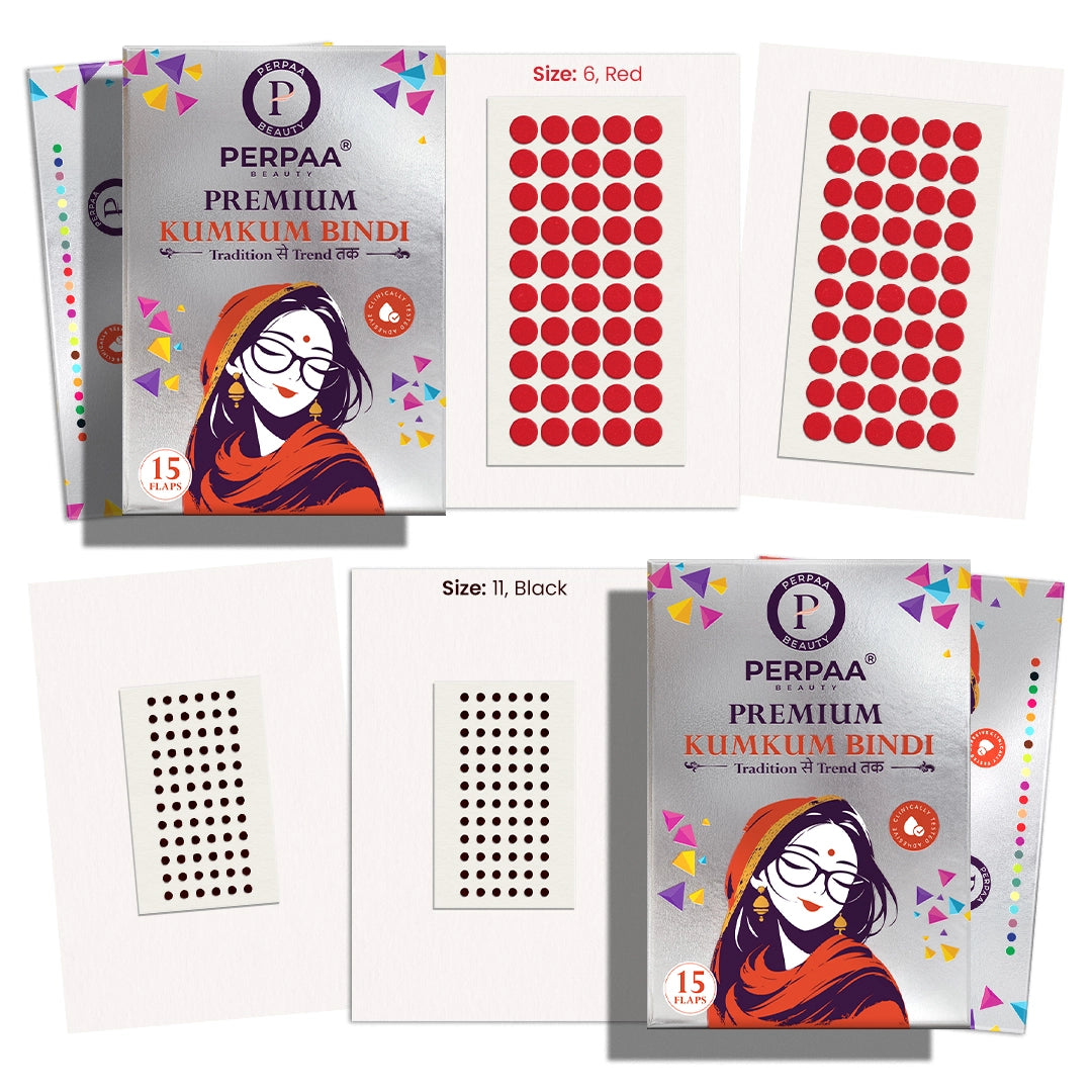 Velvet Round Bindi– Pack of 2, Size: 6, 11 | 15 Flaps Each