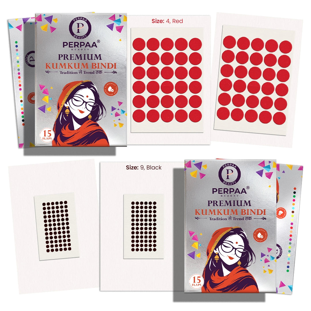 Velvet Round Bindi– Pack of 2, Size: 4, 9 | 15 Flaps Each