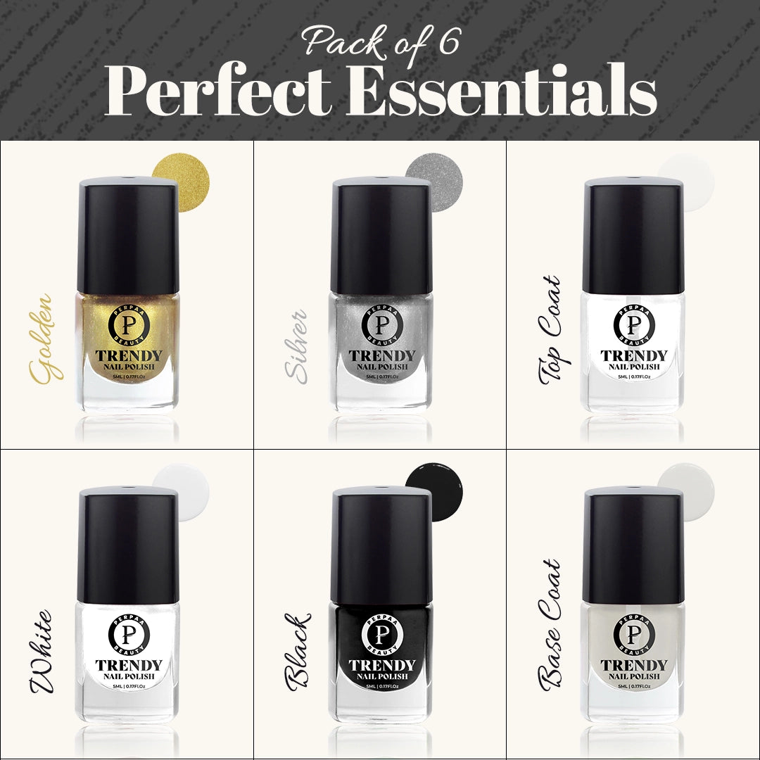 Trendy Nail Paint- Perfect Essentials (Pack of 6)