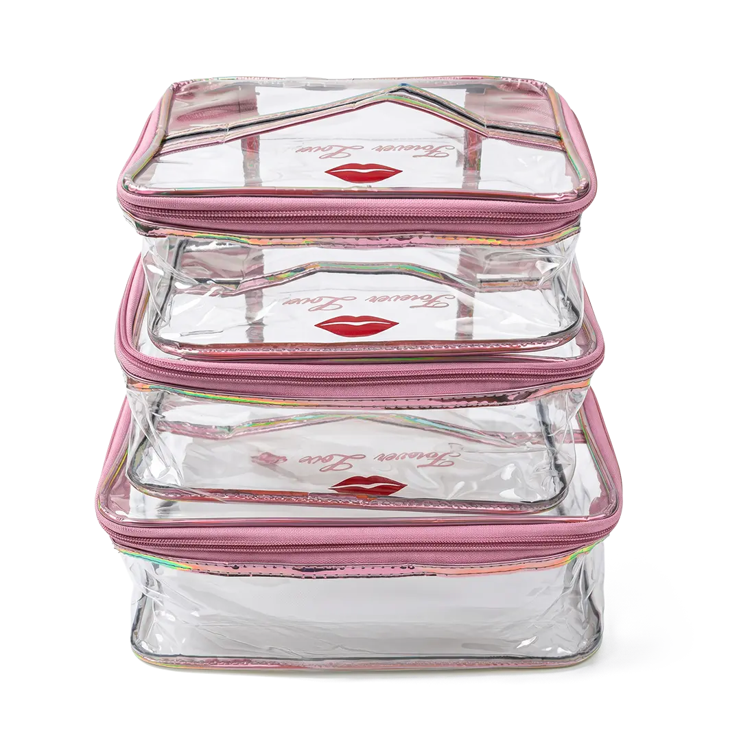 Transparent Waterproof Makeup Pouch Set of 3