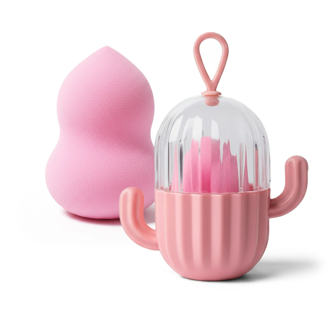 Makeup Blender with Cactus Storage Case