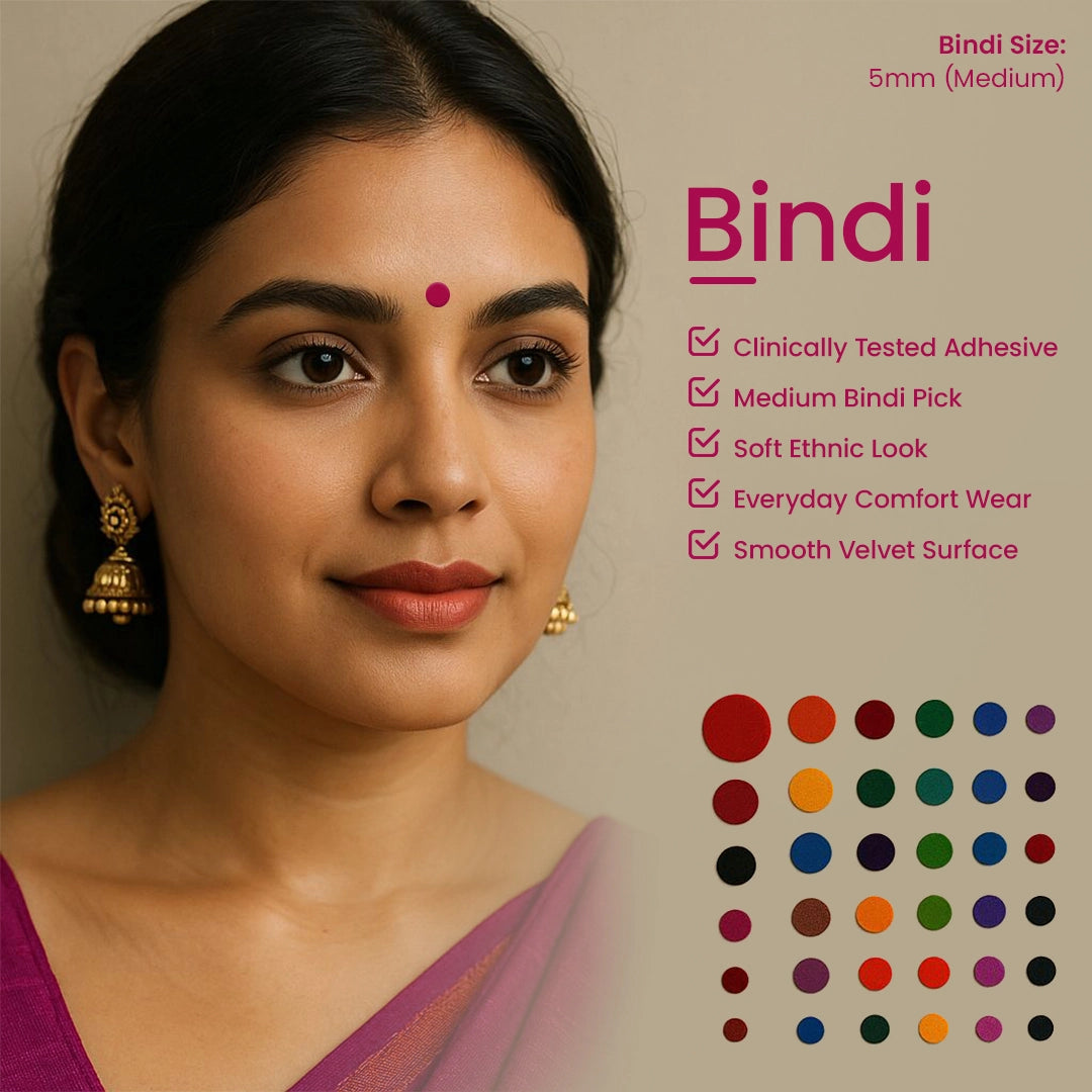 Premium Kumkum – Multicolour Round Velvet Bindi 15 Flaps