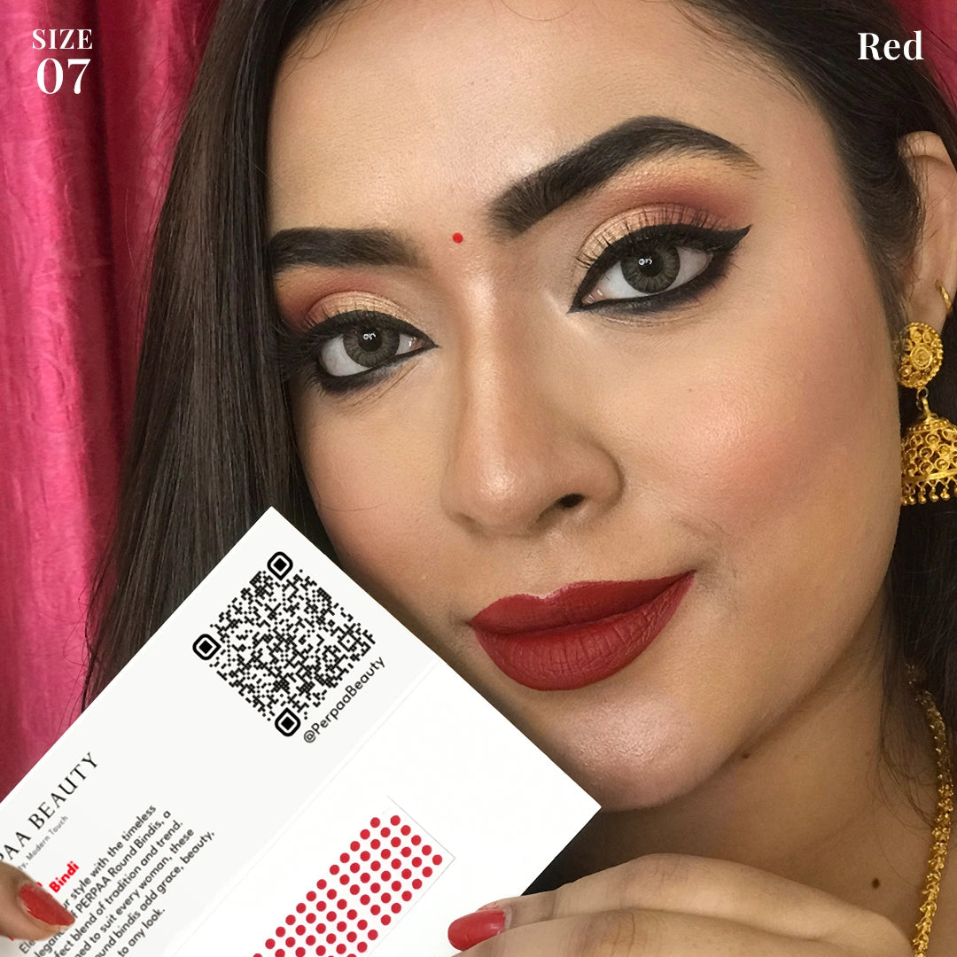Bindi & Sindoor Combo Pack – 15 Flaps Bindi (Size 7, Red) + Liquid Sindoor