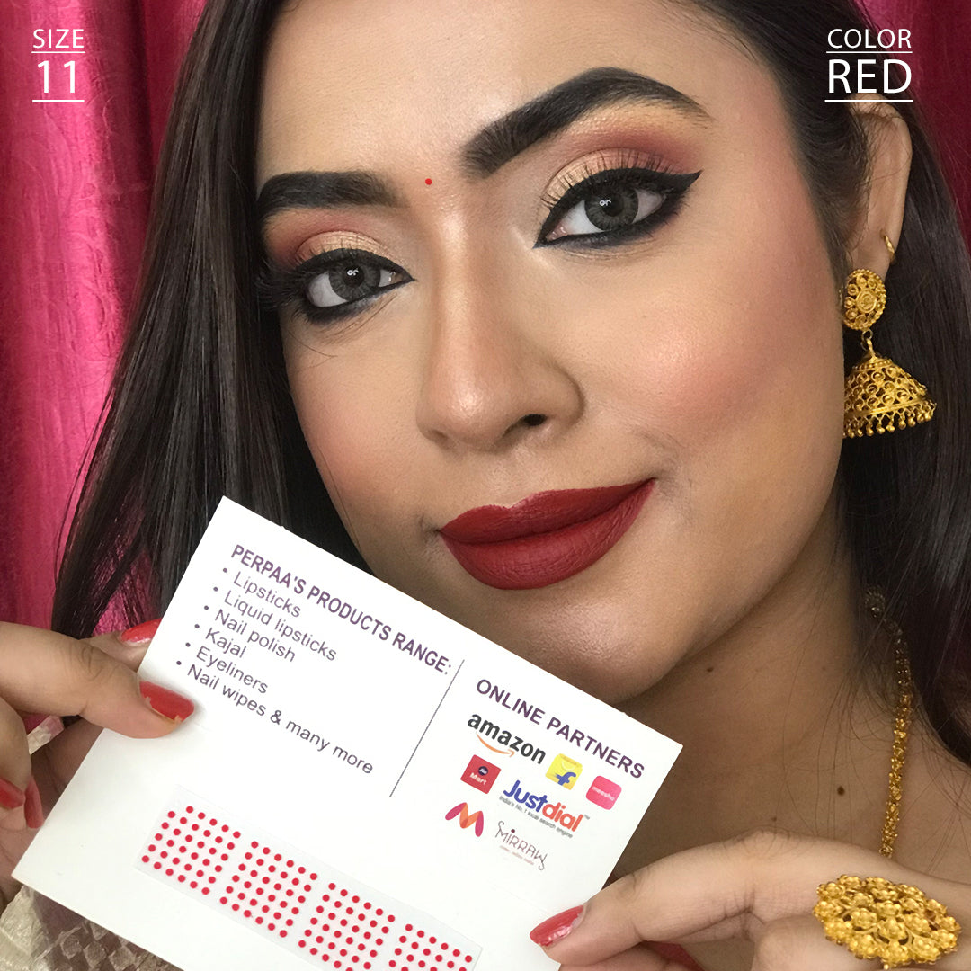 Premium Kumkum Bindi– Size 11, 1.5mm (Small) | 15 Flaps