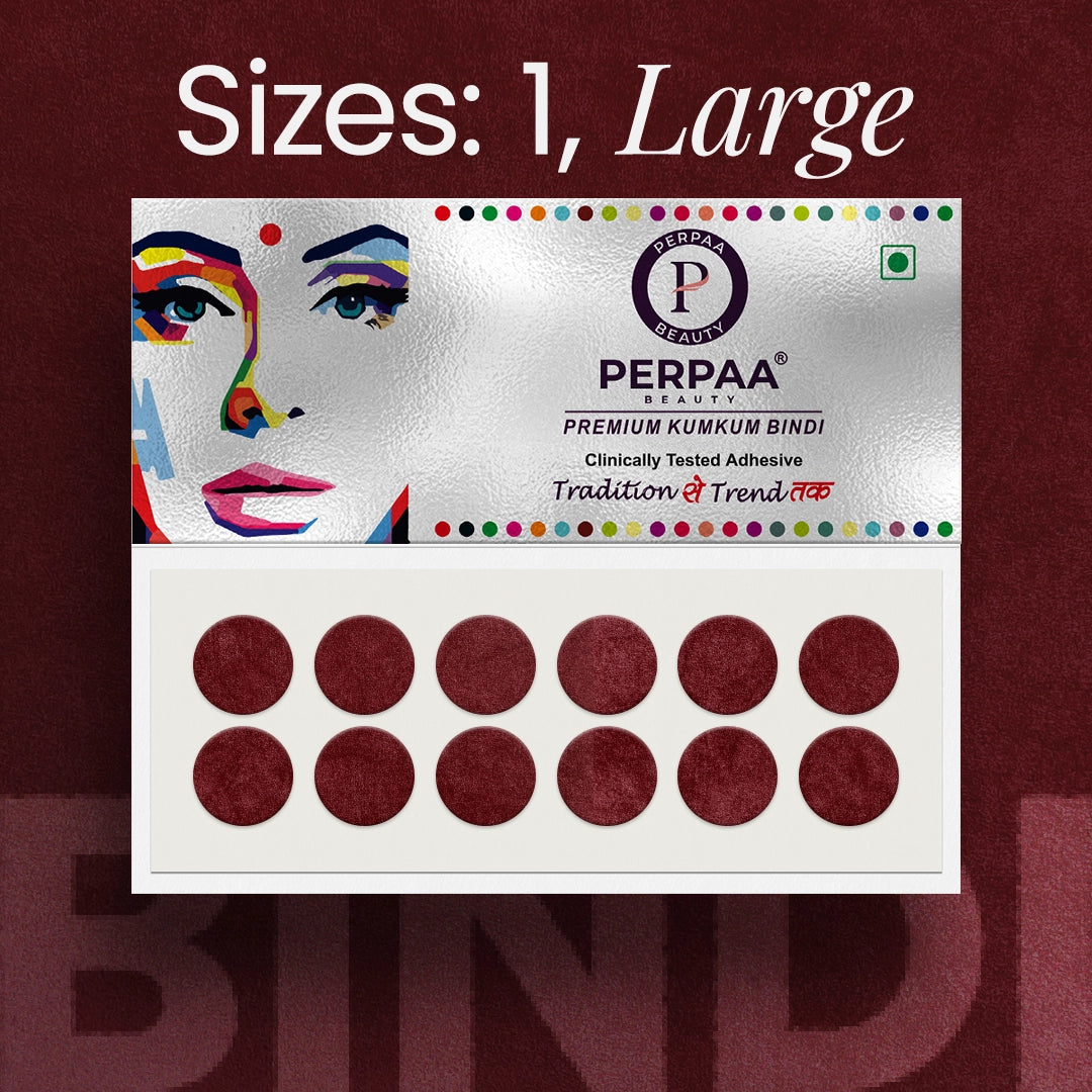 Premium Kumkum Bindi – Size 1, 14mm (Large) | 15 Flaps