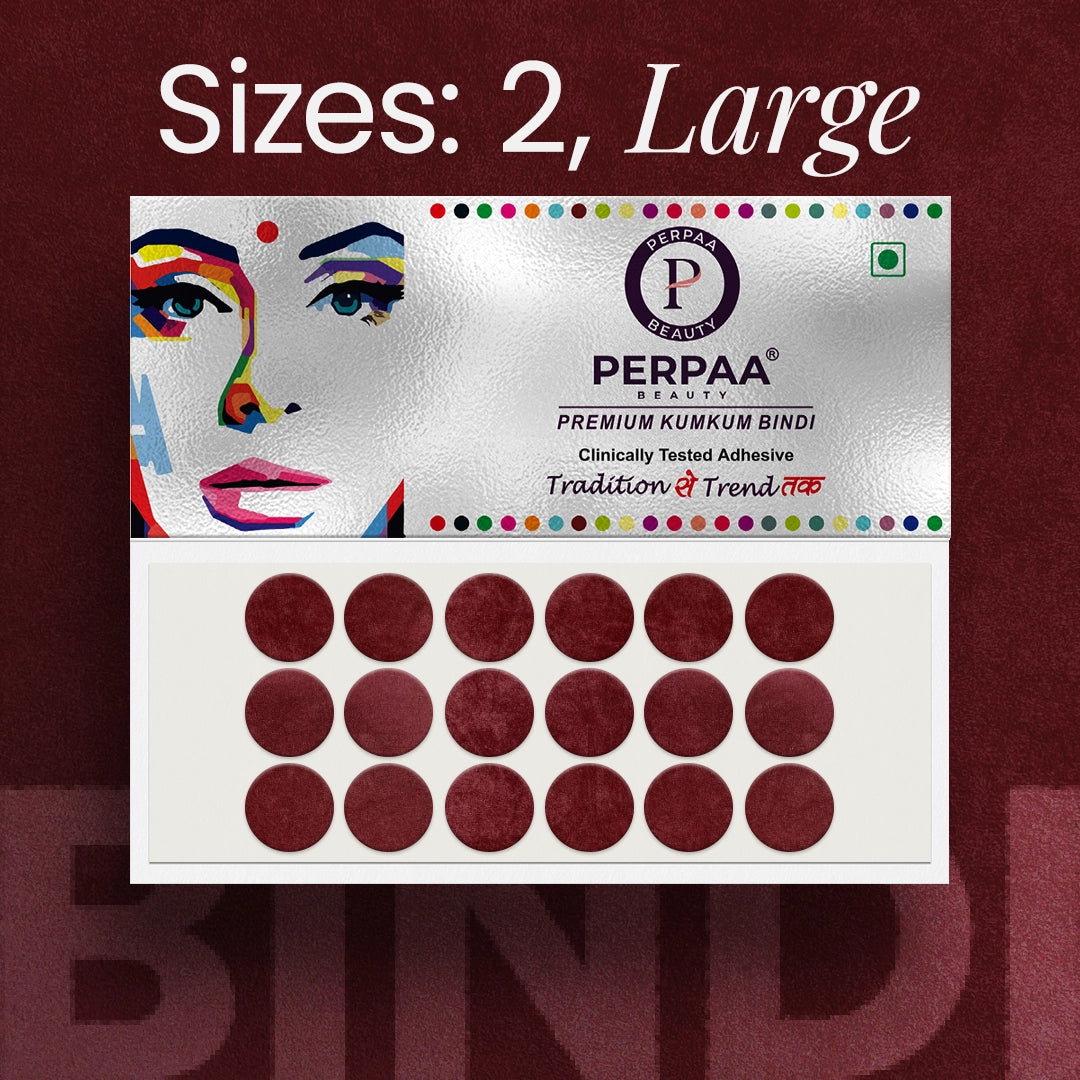 Premium Kumkum Bindi– Size 2, 13mm (Large) | 15 Flaps