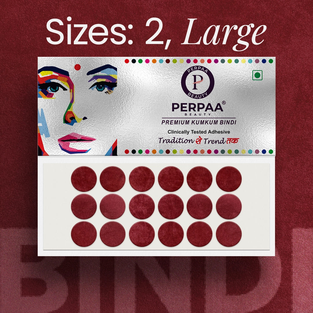 Premium Kumkum Bindi– Size 2, 13mm (Large) | 15 Flaps