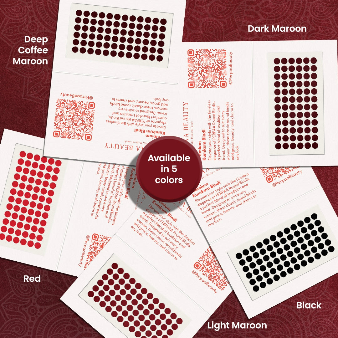 Velvet Round Bindi– Size 7, 4mm (Medium) | 15 Flaps