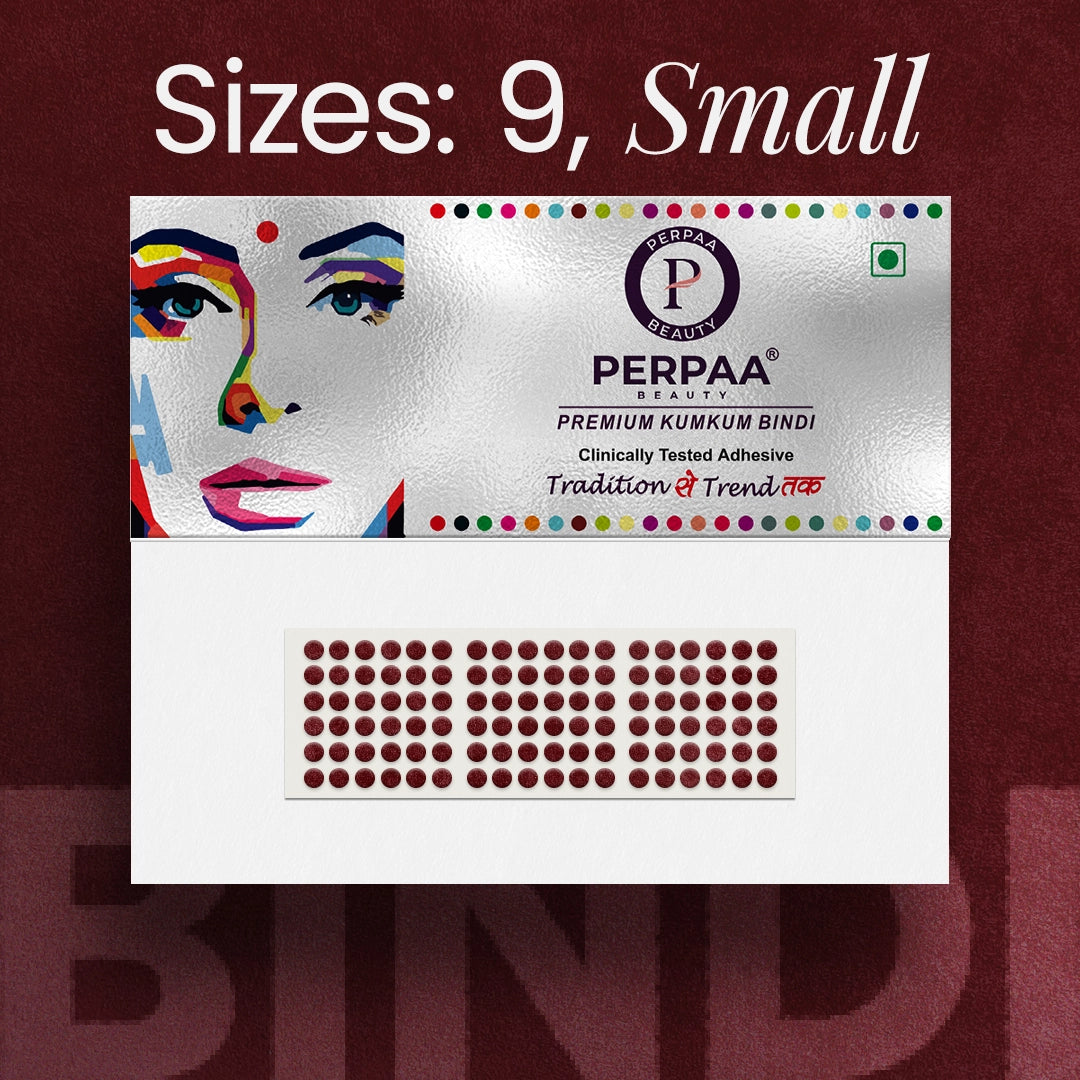 Premium Kumkum Bindi– Size 9, 2mm (Small) | 15 Flaps