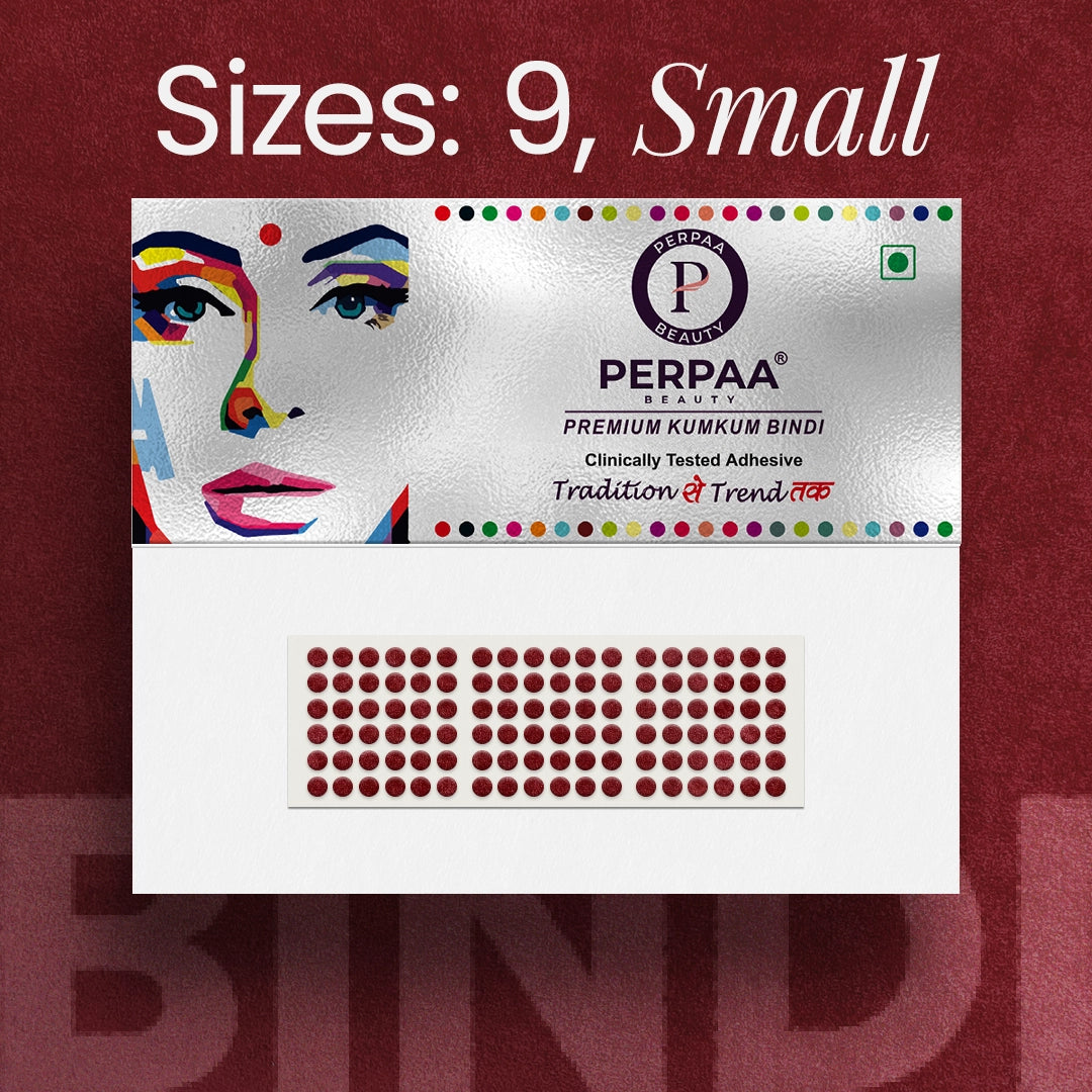 Premium Kumkum Bindi– Size 9, 2mm (Small) | 15 Flaps