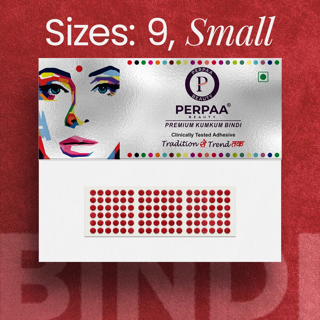 Premium Kumkum Bindi– Size 9, 2mm (Small) | 15 Flaps