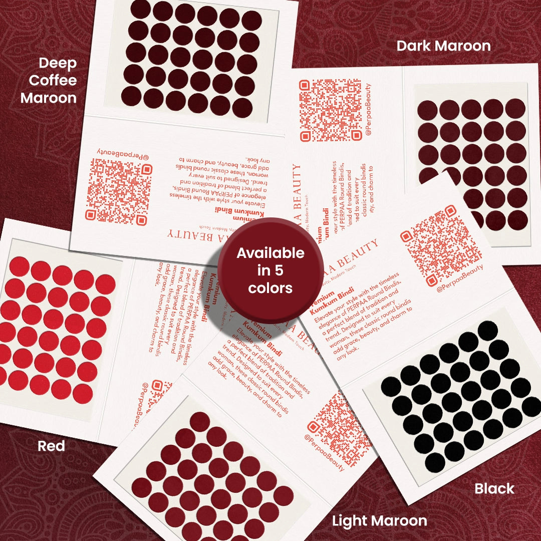 Velvet Round Bindi– Size 4, 8mm (Large) | 15 Flaps