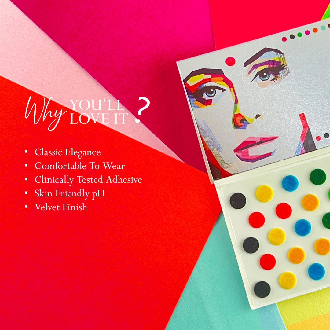 Premium Kumkum Bindi – 16 Flaps with Multi-Sizes ( Sizes 3-7 )