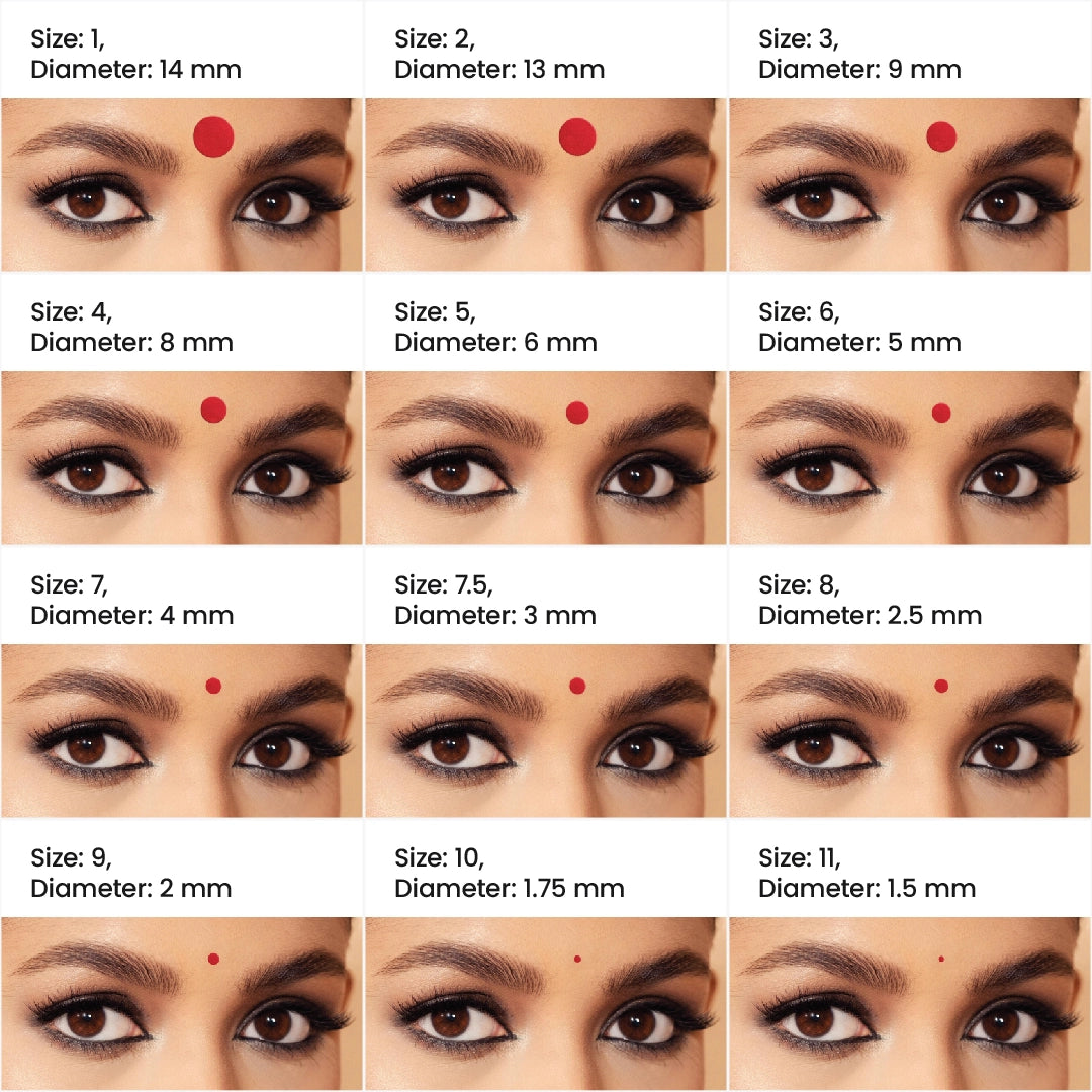 Premium Kumkum - Dark Maroon Round Velvet Bindi 15 Flaps