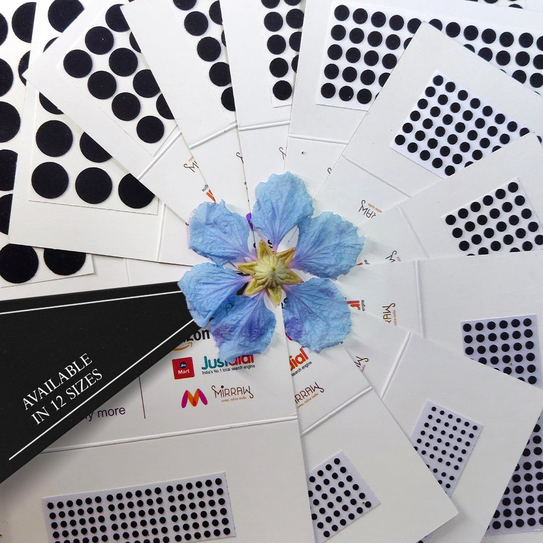 Premium Kumkum – Black Round Velvet Bindi 15 Flaps