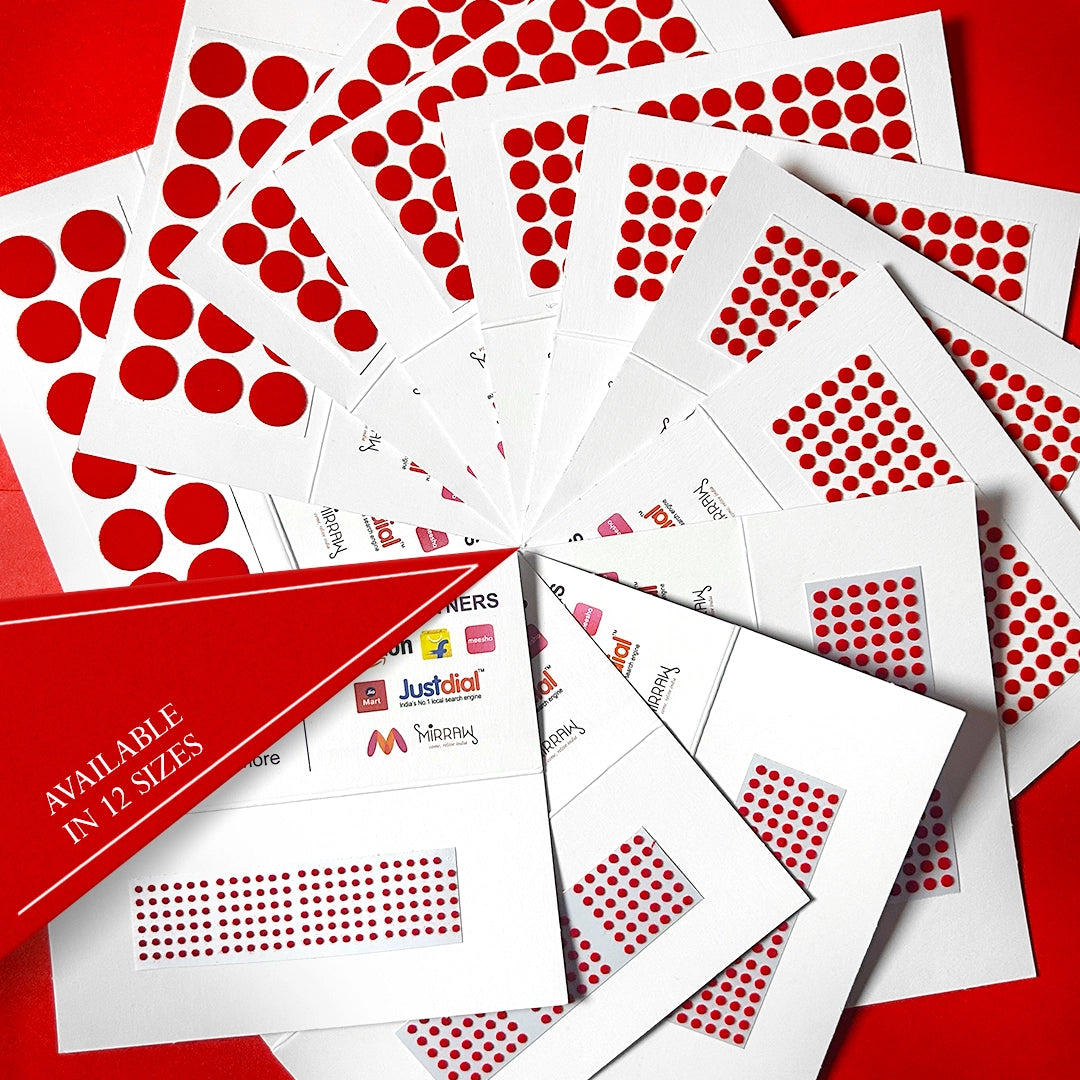 Premium Kumkum – Red Round Velvet Bindi 15 Flaps