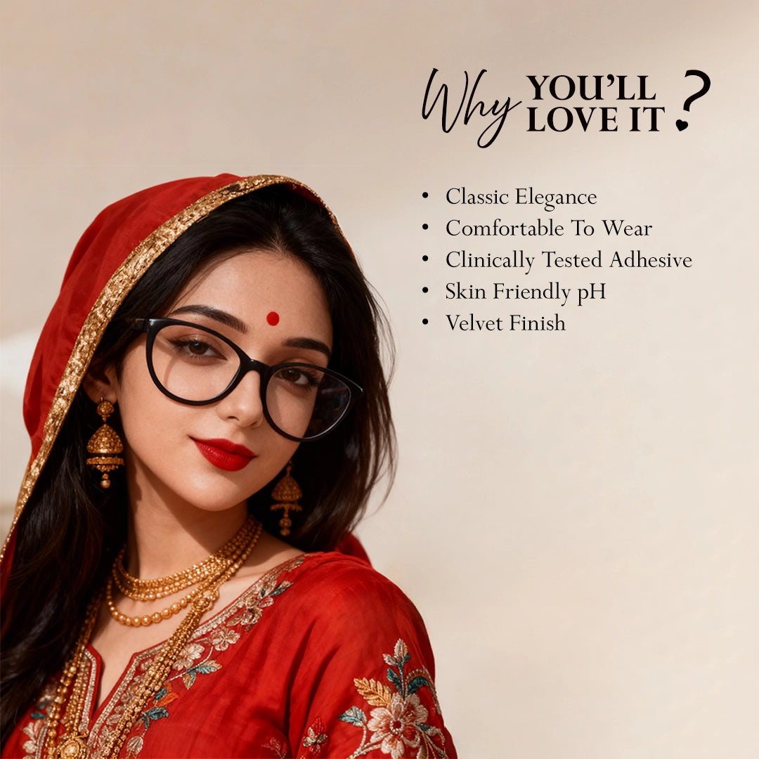 Velvet Round Bindi– Size 7, 4mm (Medium) | 15 Flaps