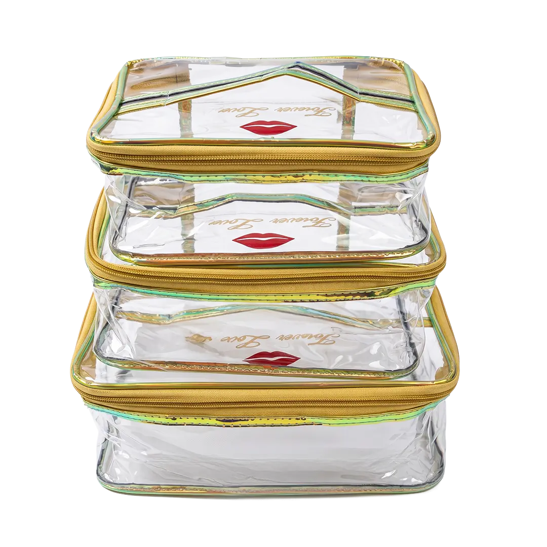 Transparent Waterproof Makeup Pouch Set of 3