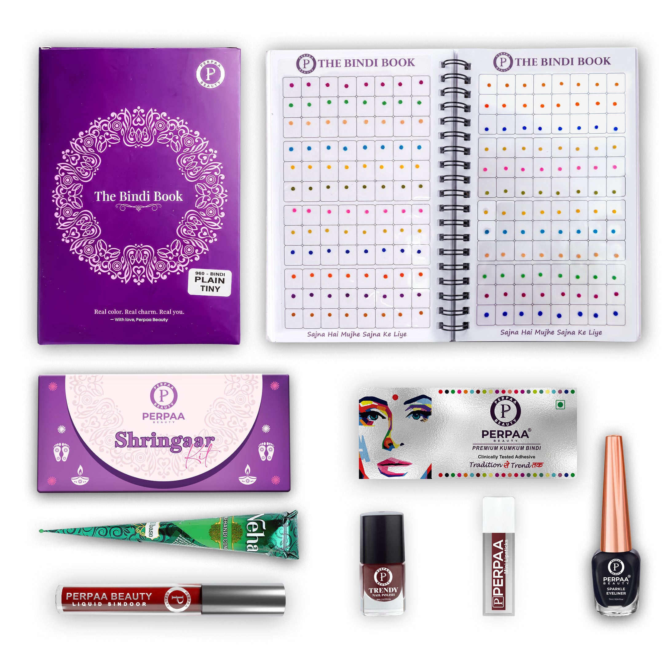 Shringaar Kit + Plain Tiny Bindi Book | Everyday Beauty Combo