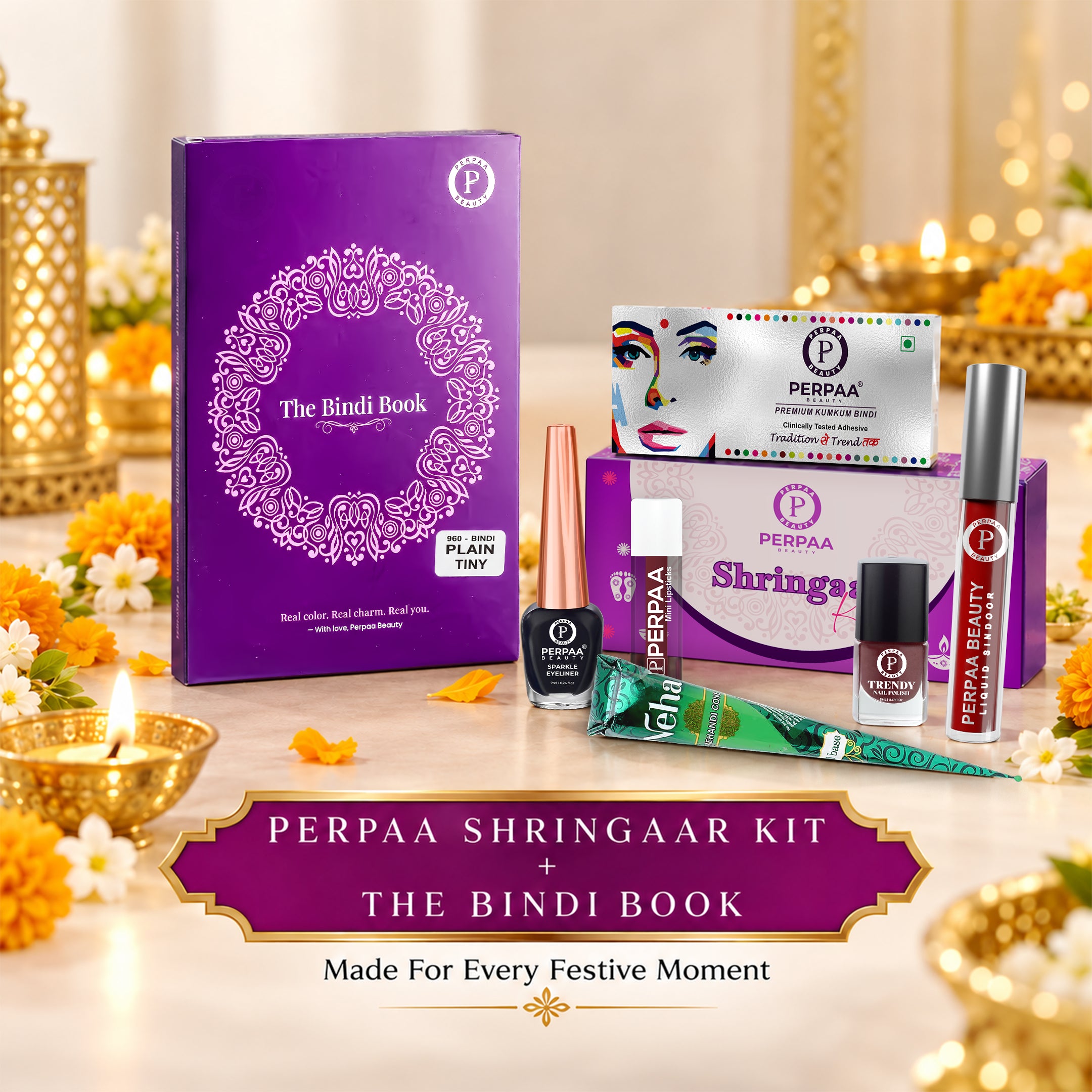 Shringaar Kit + Plain Tiny Bindi Book | Everyday Beauty Combo