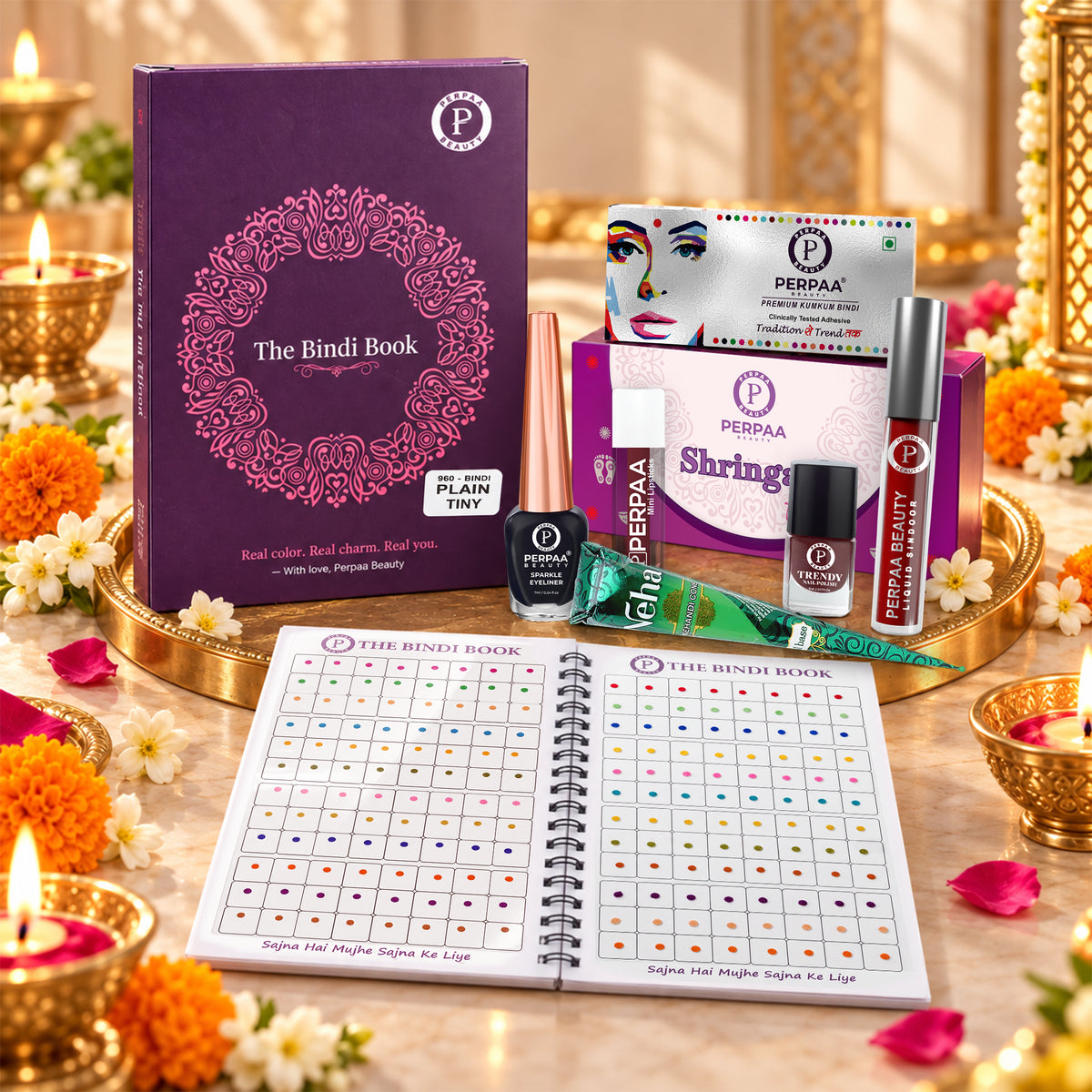 Shringaar Kit + Plain Tiny Bindi Book | Everyday Beauty Combo