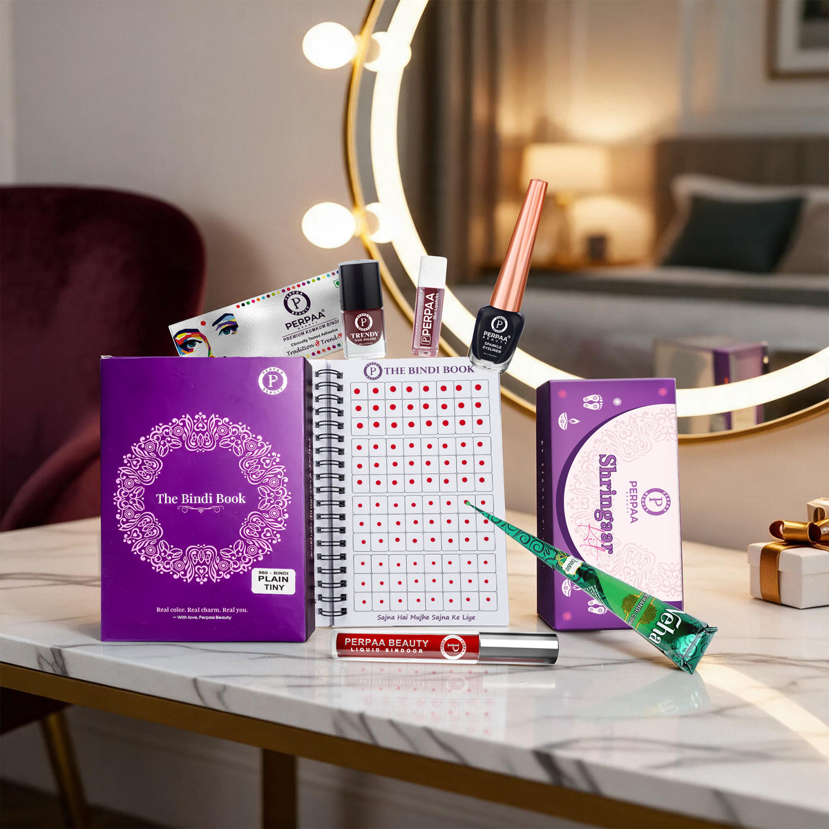 Shringaar Kit + Plain Tiny Bindi Book | Everyday Beauty Combo